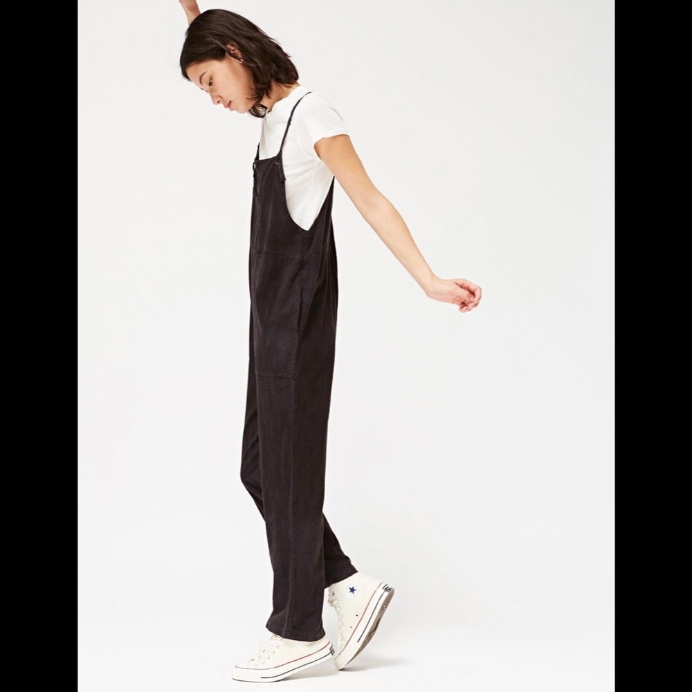 Lacausa Raw Silk Overalls in Tar, XS